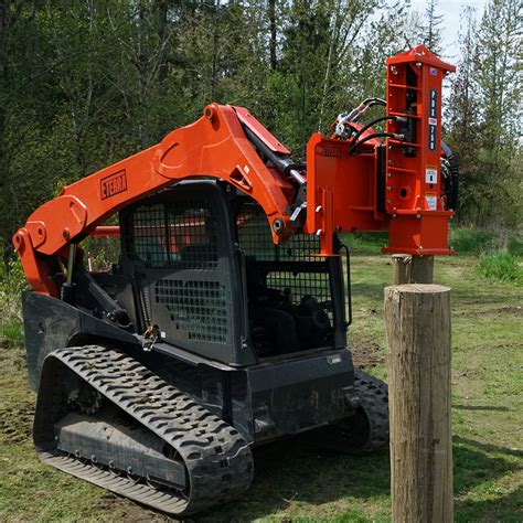 post pounder skid steer attachment|skid steer mounted post drivers.